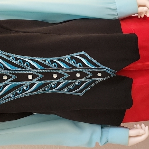 VTG 70s BOB MACKIE Embroidered Button Down Tie Back Disco Shirt - Picture 5 of 11